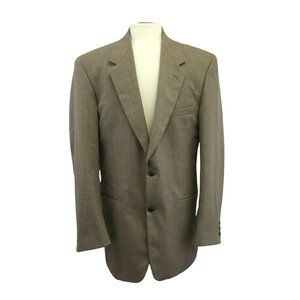 RBM Suit Jacket Blazer Sports Coat Mens Stain Resistant Wool 42L Tan Khaki Beige